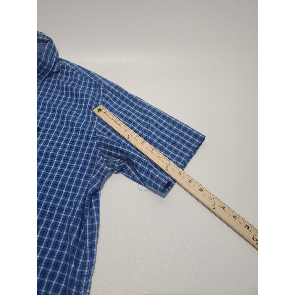Chaps By Ralph Lauren Men's Short Sleeve Button Up Dress Shirt, Large, Blue - Picture 6 of 9